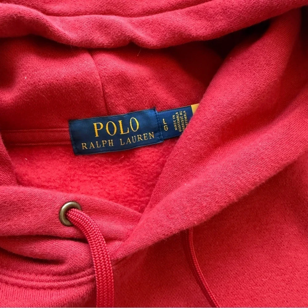 Polo Ralph Lauren Hoodie Mens L Red Lunar New Year Polo Teddy Bear Tiger Casual